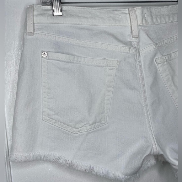 7 OF ALL MANKIND Broken Twill Cut Off White Denim Women's Shorts - Picture 8 of 10